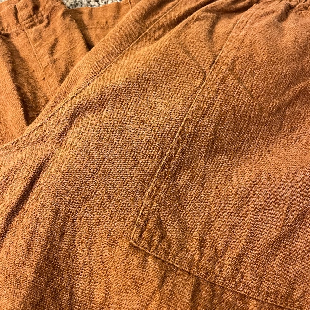 NotPERFECTLINEN WOMENS PUGLIA PANTS HEAVYWEIGHT TOAST SIZE LARGE - Picture 5 of 8